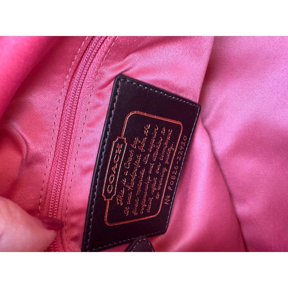 Coach Gold Metallic Signature Jacquard Satchel Bag With Double Handles - Picture 6 of 11